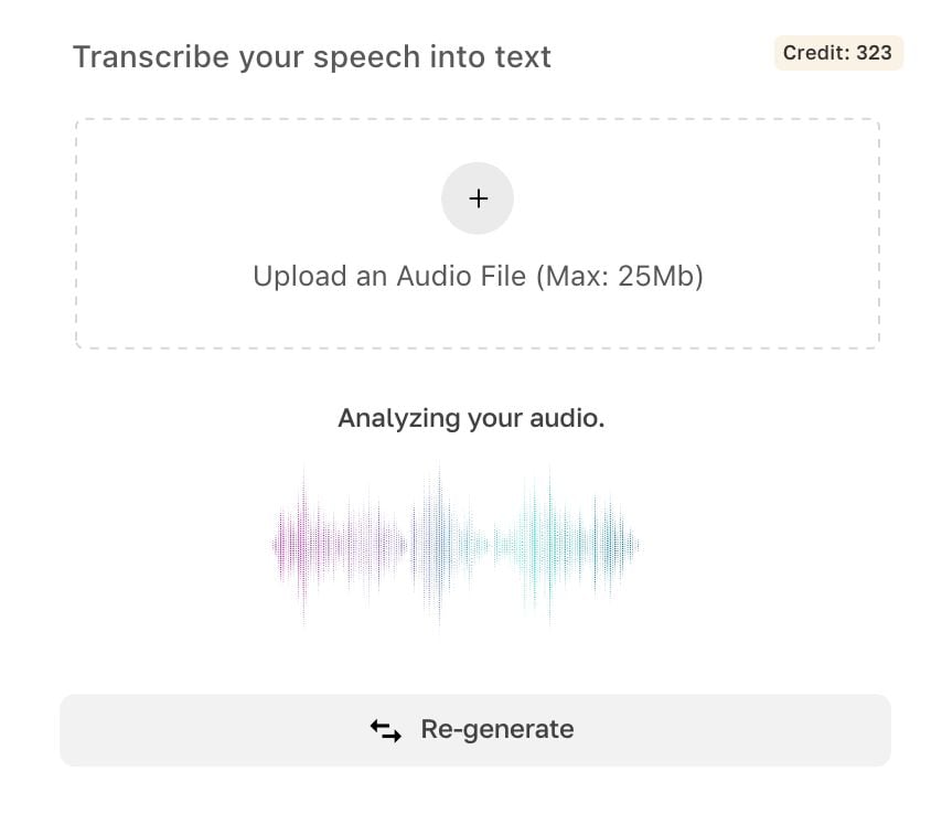 Uploaden, Analyseren, Genereren.